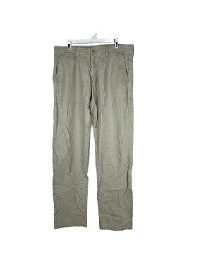 Calvin Klein Mens Tan Chino Pants 34x34 Flat Front Lightweight Classic Fit